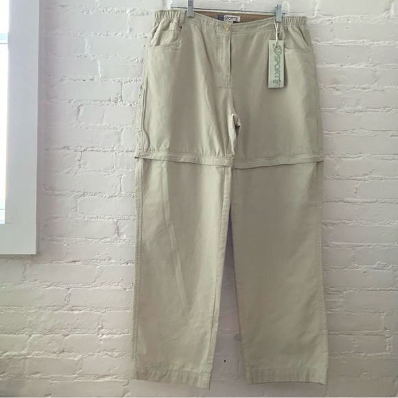 New Sportif Womens Convertible Cargo Utility Pants Size 14 NWT Outdoor Casual - Picture 1 of 13